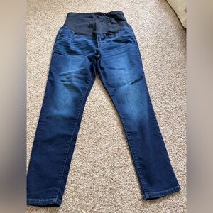 Isabel Maternity by Ingrid & Isabel Dark Blue Skinny Jeans with Black Overband